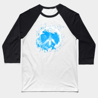 Peace of a Rainbow - Ice Blue Baseball T-Shirt